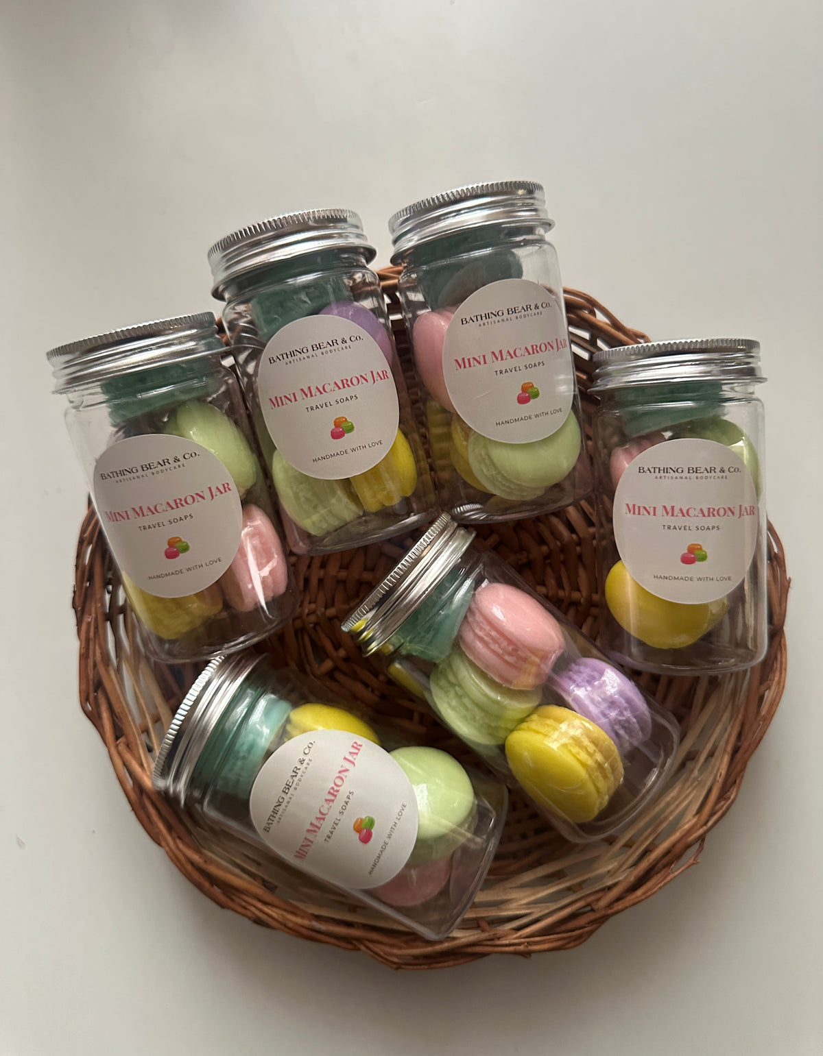 Mini Macarons jar(pack of 5 mini soaps )