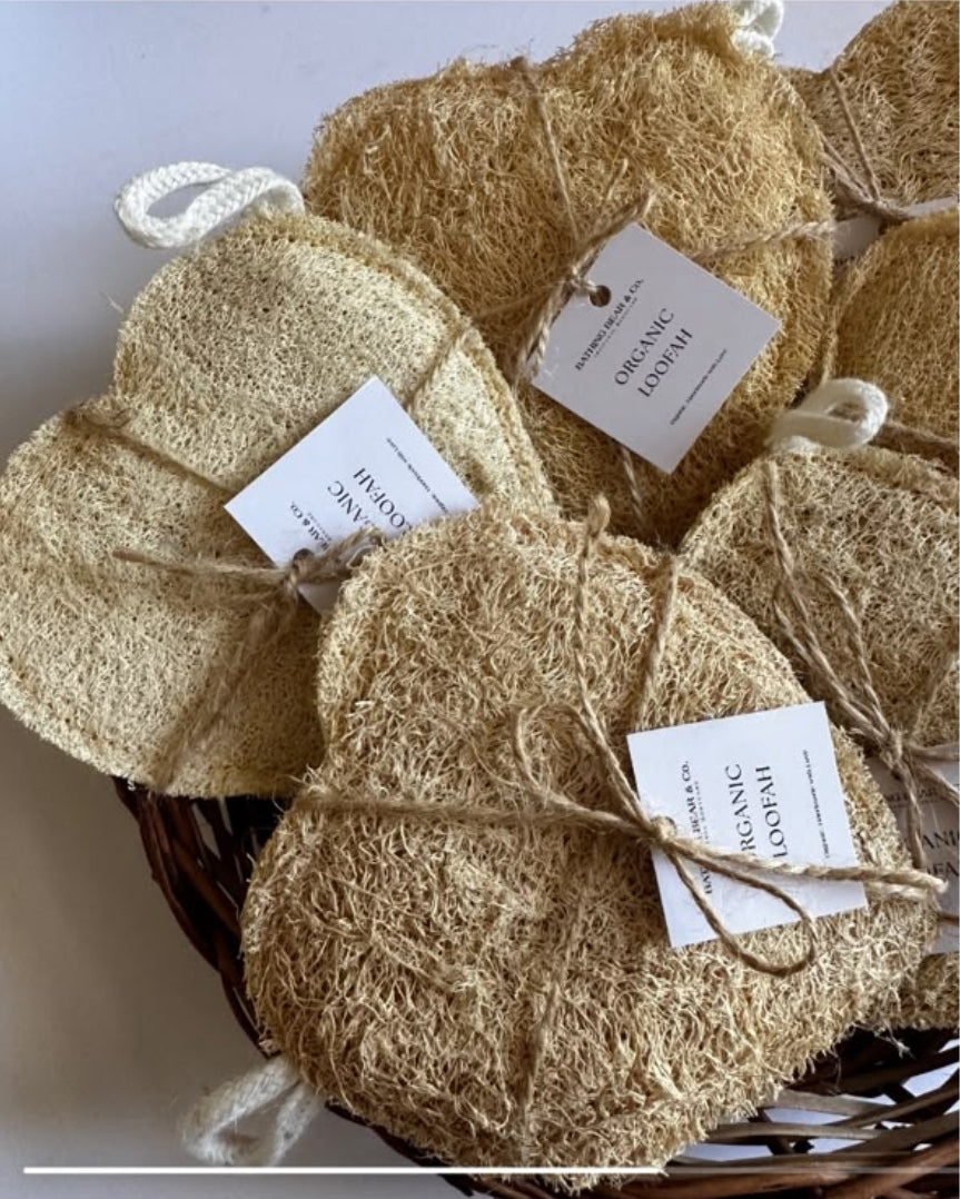 Organic Heart loofahs